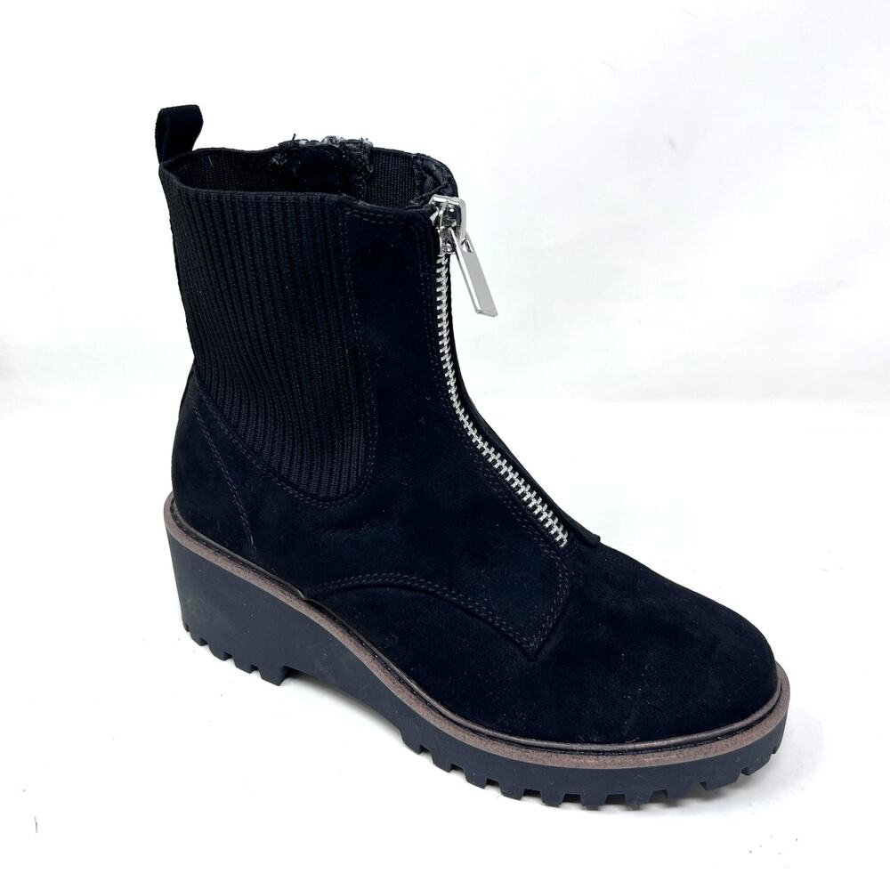 Steve Madden Boot Womens Size 7 Black Combat Army Chelsea Platform SM New York‎